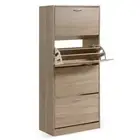 Artiss Shoe Rack Storage Cabinet Organiser Shelf Drawer 60 Pairs 4 Doors Wood