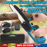 8'' Cordless Electric Wood Cutter Saw Chainsaw 2X Battery Charger For Makita 18V