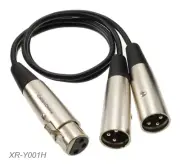 1.5ft XLR 3-Pin Female to Two XLR 3-Pin Male Mixing Console/Recorder Y-Cable