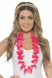 Smiffys Womens Hawaiian Lei Flower Garland Pink