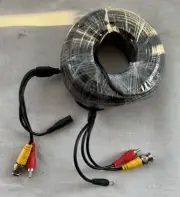 100ft BNC CCTV DVR Security Camera Cable Video/RCA BNC Audio/DC Power