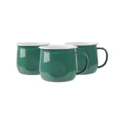 Argon Tableware Coloured Enamel Belly Mugs - Steel Outdoor Camping Tea Coffee Cup - 375ml - Pack of 6
