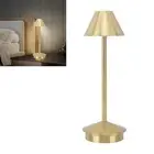 Stepless Dimming Cordless Gold Desk Lamp - Touch Control & USB C Charging