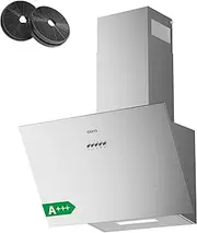 Ciarra CBCS6762A 60cm Inclined Extractor Hood - Class A +++ - 650m³/h - 3 Speed Cooker Hood - Carbon Filters Included - Drain or Recycling - Stainless Steel