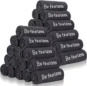 Newwiee 36 Pcs Microfiber Gym Towels for Exercise Fitness Bulk 32 x 16 Inch Soft Sweat Absorbent Yoga Towel for Women Men Be Fearless Sport Towel for Yoga, Cycling, Swimming, Workout, Camping