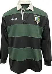 [Carrolls Irish Gifts] Lansdowne Four Provinces Embroidered Striped Ireland Rugby Shirt