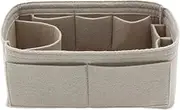 [DUnLap] Vanity Box Insert Bag Storage Bag Makeup Handbag Storage Portable Makeup Basic Styler Ladies Handbag Vanity Box for Girls (Color : Light Grey, Size : for Birkins 35)