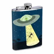 Vintage Alien Abduction D10 Flask 8oz Stainless Steel Hip Drinking Whiskey
