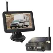 Magnetic Solar Wireless Backup Camera with 5” HD Monitor No Wiring Rechargeab...