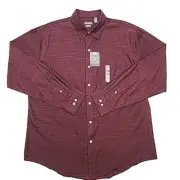 Van Heusen Dreses Shirt Classic Fit Burgundy Size XL 17-17.5 Wrinkle Free NEW