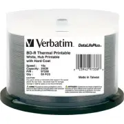 Verbatim BD-R 25GB 6X DataLifePlus White Thermal Printable, Hub Printable - 50pk