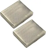 [Lorxilar] 2 Pack Cigarette Case Metal Case Vintage Cigarette Case Holder Carrying Case for Men and Women,One Size,Gold