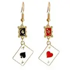 Unique Funny 18K Gold Plated Hypoallergenic Long Poker hearts and spades A Ace P