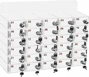 Mobile Phone Box Office, Transparent Cell Phone Cabinet, Pocket Locker Mounted On The Wall, with Door Locks and Cargo for Classroom Keys, Office, Gym ~/