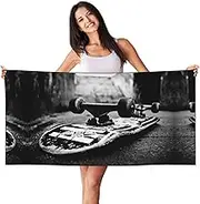 Skate Boards Print Bath Towels Soft Skin Velvet Beach Towel Oversized Adults Quick Dry Lightweight