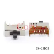 10pcs Vertical Slide Switch 8 Pins 3 Position 2P3T Contact Type DC 50V 0.5A DP3T