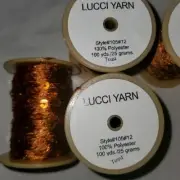Lucci Yarn Toast 100 yds 100% polyester ribbon Gold/God Lot Of 8