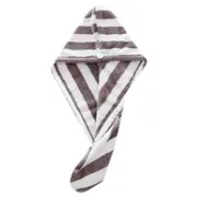 Hair Towel Fast Dry Microfibre Drying Turban Bath Head Wrap Hat Spa Cap Grey