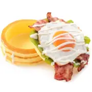 Fake Food Pancake Accessory Case with Bacon and Eggs Original Food Replica New