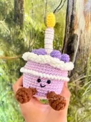 Crochet Jellycat Cherry cake/Taro Cake Plush Toy Birthday Gift Valentines Gift