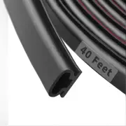 40 Feet Rubber Weather Stripping Door Seal Strip, Self-Adhesive Backing D-Shape