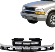 Parts Front Grille Grill Assembly Gray Mesh Type with Chrome Center Molding Bar