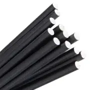 250x Paper Straw Regular Black Eco-Friendly Drinking Straws Drink Compostable