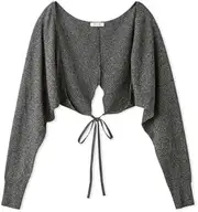 [FRAY I.D] Frey Idea FWNT251129 Women's Knit Bolero with Ribbon Back