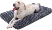 Washable Dog Bed, Dog Crate Mat Comfy Fluffy Kennel Pad Anti-Slip for Dogs, S...