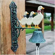 Wrought Iron Three Ducks Home Wall Decoration Garden Decoration Rustic Retro Cast Iron Doorbell