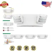 Durable UL Rated LED Emergency Lighting with Two Heads - 4-Pack for Safety
