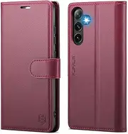 [Tuzon] RFID Protection Mobile Phone Case for Samsung Galaxy A55 5G Case PU Leather Mobile Phone Case Leather Flip Case Card Slot Flip Cover for Samsung A55 Mobile Phone Case Leather Wallet Phone Case
