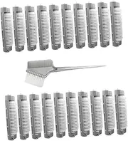 VICASKY 20 pcs Hair Root Volume Clips Perm Bars for Hair Easy to Use Curling Rollers with Brush Bangs Curler Clips for Quick Styling and Volume Boost