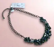 Miriam Haskell Rhinestone Iridescent Peacock Crystal Beaded Necklace MACY’s NWT!