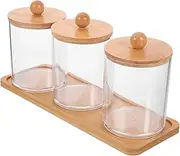 CONGARTENO Bathroom Storage Organizer Restroom Organizer with Small Canister for Cotton Pad Jars