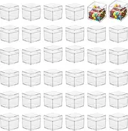 [Generic] 36 Pack Small Acrylic Storage Boxes with Lids, 2x2x2 Inch Clear Cube Containers for Candy, Jewelry, Makeup, Party Favors, Crafts, and Treats