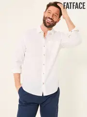 FatFace Bugle White Linen Cotton Shirt (AJ6915) | $104