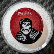 Borosilicate glass Misfits polished murrine coin - music fan art collectable