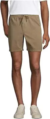 NWT Lands' End Men 7" Comfort Knockabout Standard Khaki Deck Short S $60 DD809