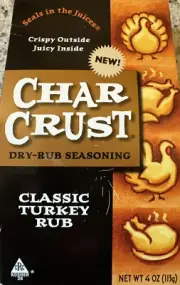 Char Crust Dry Rub Seasoning - Classic Turkey Rub - 4-ounces - Dec-25 BB Date