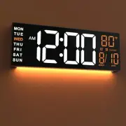 16" Large Digital Wall Clock Timer, Remote Controll, 2 Alarms, LED Display, 8...