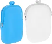 [Yardenfun] 2pcs Silicone Coin Pouches Versatile Change Bags for Women Coin Storage Bag Candy Lovely Purse