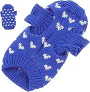 DRESSOOS Heart Pattern Dog Sweater Knitted Pet Clothing for Small Dogs Winter Warmth Comfortable Stylish