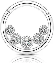 [CM Crareesi Mania] Sugical Steel 16g Daith Hinged Rings Helix Piercing Hoop Earrings Rook Tragus Septum Clicker Small Hoop Ring