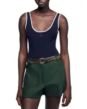 Sandro Two Tone Knit Bodysuit