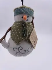 Boyds Bear Plush - White Snowman Ornament 5"- #4019136