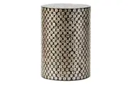 Coco Island Sea Shells Round Wooden Stool Side Table
