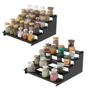 5 Tier Spice Rack for Cabinet, 2 Pack Spice Organizer, Metal Step Shelf Count...