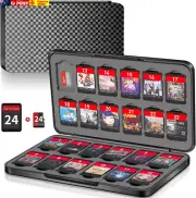 Switch Game Case Holder with 24 Cartridge Slots and 24 Micro SD Card Storage, Sl