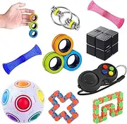 9 Pcs Sensory Fidget Toys Set for Kids Adults,It Relieves Stress and Anxiety Sensory Fidget Toy for Children Girls Adults, Autism ADHD Classroom Prizes,Birthday Party Favor,Pinata Goodie Bag Fillers